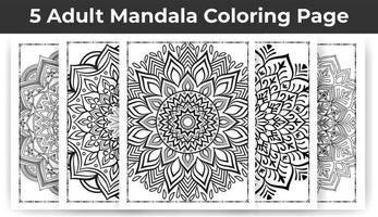 05 Adult Mandala Coloring Page for KDP vector