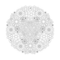 Mandala Floral Coloring Page Adults KDP Interior vector