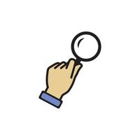 Magnifying Glass and hand Icon EPS 10 vector