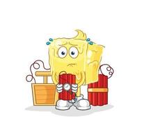 butter character cartoon vector