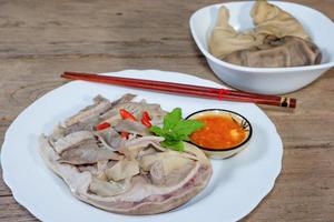 Pork stomach sliced soup photo