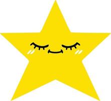 flat color retro cartoon gold star vector