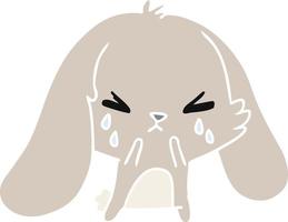 cartoon of cute kawaii sad bunny vector