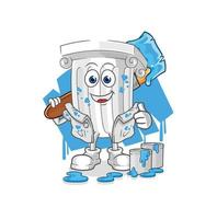 roman pillar cartoon character vector