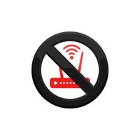 Prohibition Router Icon EPS 10 vector