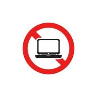 Prohibition Laptop Icon EPS 10 vector