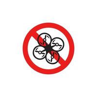 prohibición drone icono eps 10 vector