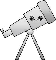 telescopio de dibujos animados sombreado degradado vector