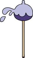 quirky hand drawn cartoon lolipop vector