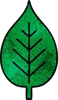 retro grunge texture cartoon green leaf