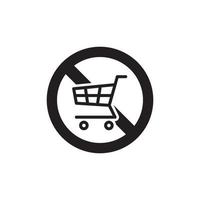 prohibición carrito de compras icono eps 10 vector