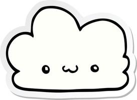 sticker of a cute cartoon cloud vector