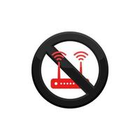 Prohibition Router Icon EPS 10 vector