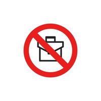 Prohibition Breifcase Icon EPS 10 vector