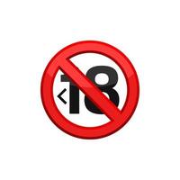 Prohibition 18 Plus Icon EPS 10 vector