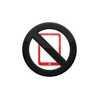 prohibición tabletas icono eps 10 vector