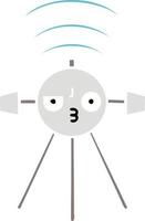 flat color retro cartoon satellite vector