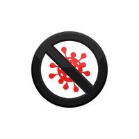 prohibición virus icono eps 10 vector
