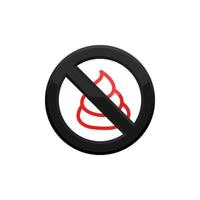 Prohibition Poop Icon EPS 10 vector