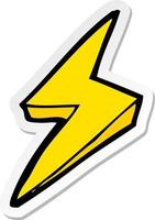 sticker of a cartoon lightning bolt symbol vector