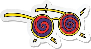 sticker of a cartoon x-ray specs vector