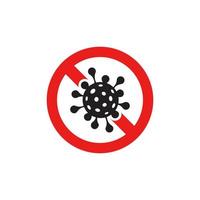 prohibición virus icono eps 10 vector