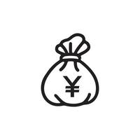 icono de bolsa de dinero eps 10 vector