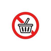 Prohibition Shoping Basket Icon EPS 10 vector