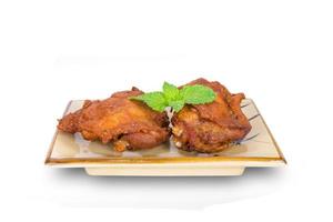 Fried chicken legs isolated on white,clipping path. photo