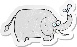 retro distressed sticker of a cartoon elephant vector