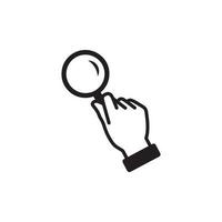 Magnifying Glass and hand Icon EPS 10 vector