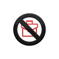 Prohibition Breifcase Icon EPS 10 vector
