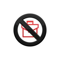 Prohibition Breifcase Icon EPS 10 vector