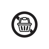 Prohibition Shoping Basket Icon EPS 10 vector