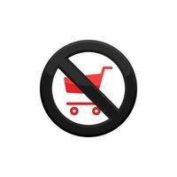 prohibición carrito de compras icono eps 10 vector