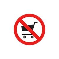 prohibición carrito de compras icono eps 10 vector