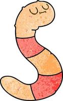 quirky hand drawn cartoon worm vector