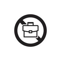 Prohibition Breifcase Icon EPS 10 vector