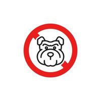 Prohibition Dog Icon EPS 10 vector