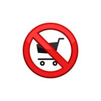 prohibición carrito de compras icono eps 10 vector