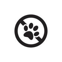 Prohibition Animal Paw Icon EPS 10 vector