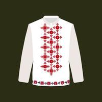 Ukrainian traditional handmade embroidered clothes - vyshyvanka. Vector Illustration.