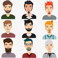 Set of man avatars for web background design. Vector illustration graphic. Character design. User person. Flat vector illustration.