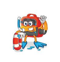 backpack cartoon vector