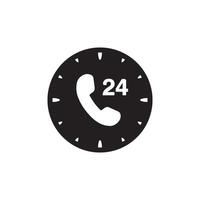 Call 24 Hours Icon EPS 10 vector