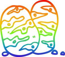 rainbow gradient line drawing cartoon potatoes vector