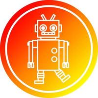 dancing robot circular in hot gradient spectrum vector