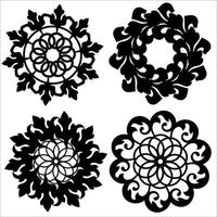 Ornament set with mandala. Beautiful decorative geometric circle elements made in vector. vector