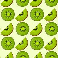 Seamless pattern with kiwi in different angles. Sliced kiwi. Healthy vegan food. Raw food ingredient. Colorful cartoon vector illustration.