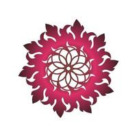 Mandala ornament. Round geometric decorative element. Template for logo, invitation, card. Vector illustration.